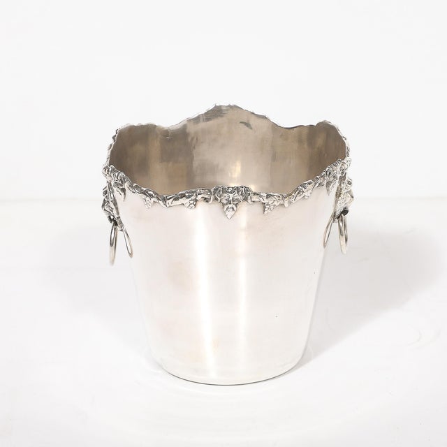 Neoclassical Neoclassical Sterling Silver Bacchus Ice Bucket Signed James Deakin & Sons For Sale - Image 3 of 11