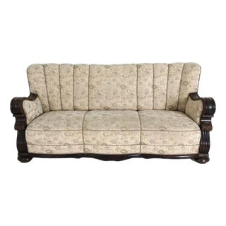 Art Deco Scandinavian Channel Back Sofa For Sale