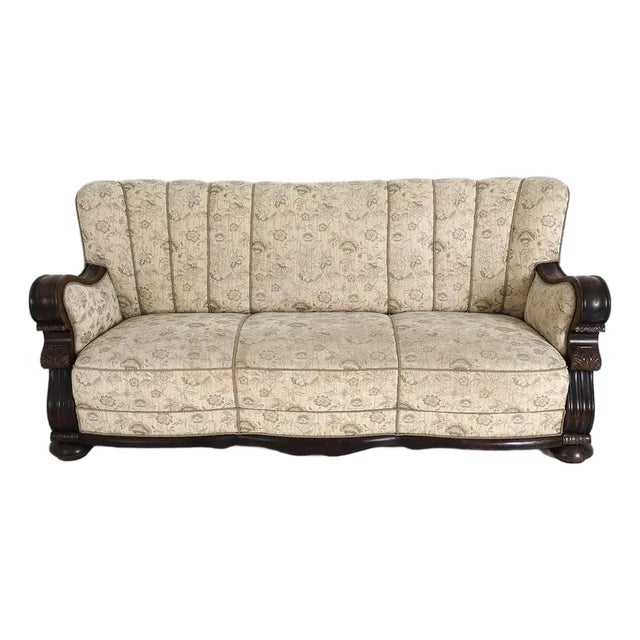 Art Deco Scandinavian Channel Back Sofa For Sale