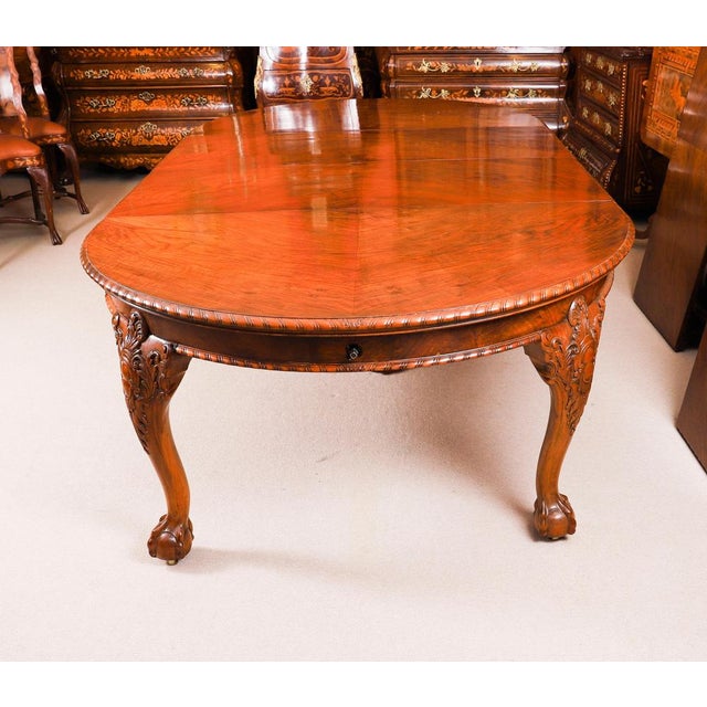 19th Century Antique Burr Walnut Queen Anne Revival Dining Table by Maple & Co, 19th Century For Sale - Image 5 of 18