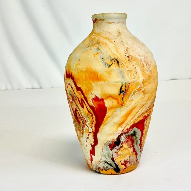 1970s Vintage Americana Southwestern Boho Chic Nemadji Studio Pottery Vase For Sale - Image 4 of 11
