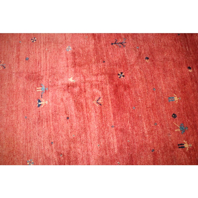 Red Late 20th Century Room Size One of a Kind Gabbeh - 8'4" x 10'7" For Sale - Image 8 of 8