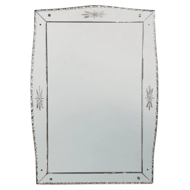 Large Vintage French Venetian Mirror, 1920s For Sale - Image 4 of 5