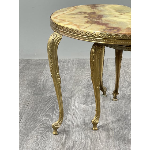 Gold Nesting Tables in Gilt Bronze and Onyx, 1900s, Set of 2 For Sale - Image 8 of 10