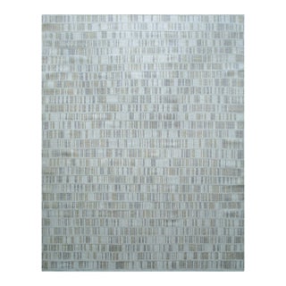 8x10 Freya Timeless Ivory Geometric Modern Hand Knotted Wool Carpet Rug For Sale