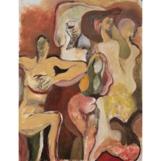 Contemporary Abstract Figurative Painting “Baile Improvisado” 2021 For Sale