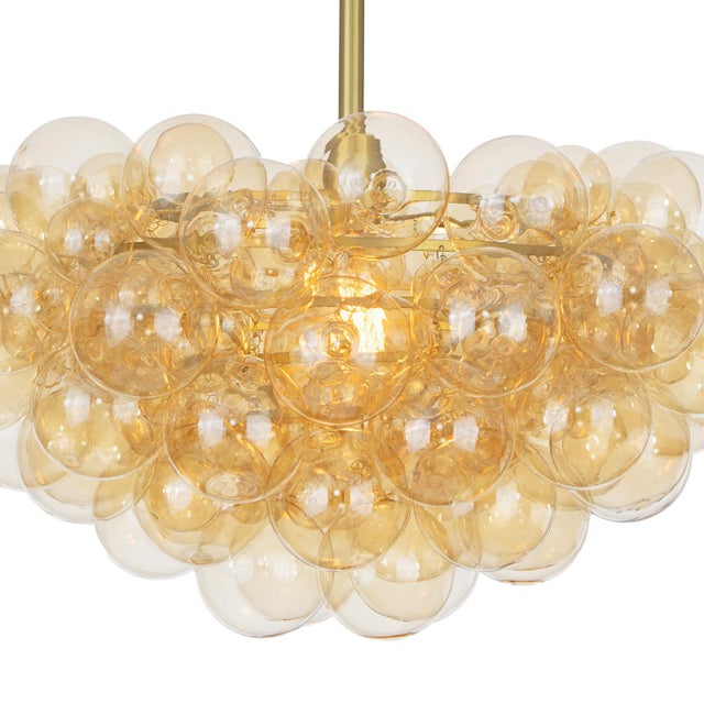 Regina Andrew Bubbles Chandelier, Natural Brass with Amber Glass For Sale In Detroit - Image 6 of 9