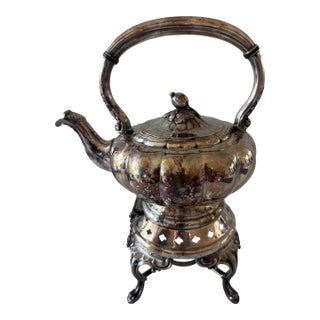 Vintage Sheffield Tilting Coffee or Tea Pot With Stand For Sale