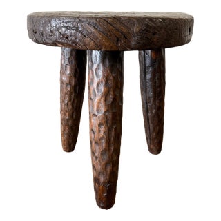 Vintage Reclaimed Pine Side Table 17.5″ – Walnut For Sale