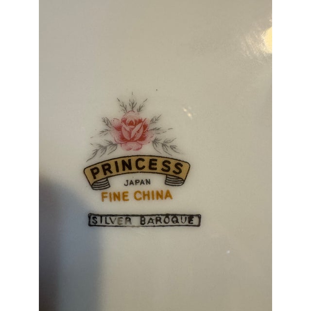 Mid 20th Century Princess Silver Baroque Fine China Serving Bowl & Platter Set – Japan For Sale - Image 5 of 7