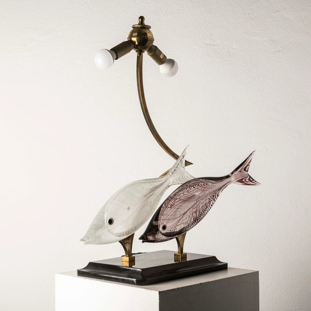 Wood Murano Glass Lamp by Licio Zanetti, Italy, 1970s For Sale - Image 7 of 15