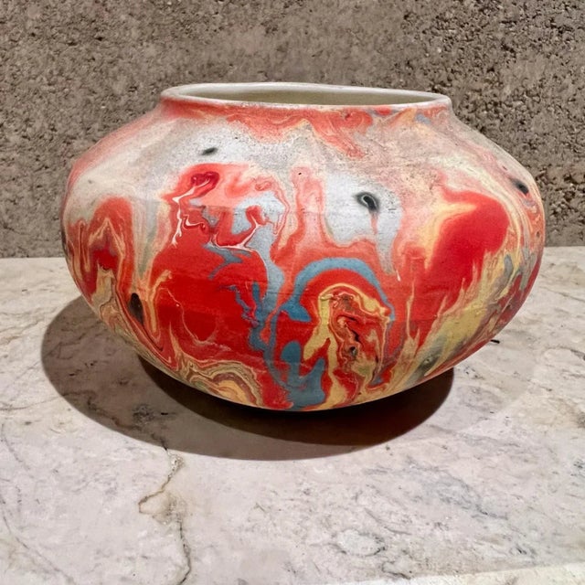 Mid 20th Century Vintage Nemadji Indian Art Pottery Red Vase by Native American Maker For Sale - Image 5 of 6
