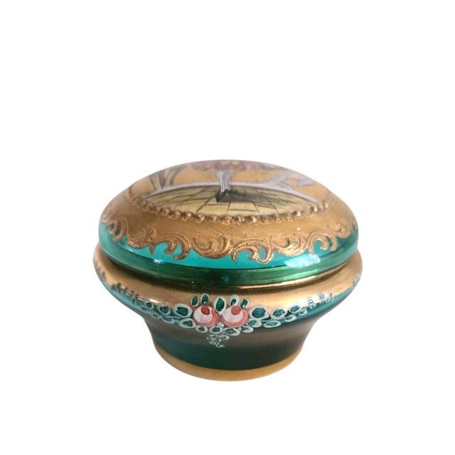 Murano Pauly & C. Murano Enamel and 24k Gold Leaf Trinket Box W/ a Goldonian Gentleman For Sale - Image 4 of 7