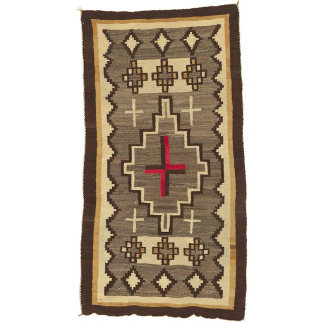 Gray Vintage Ganado Navajo-Style Kilim Rug - 03'09 X 07'01 For Sale - Image 8 of 8