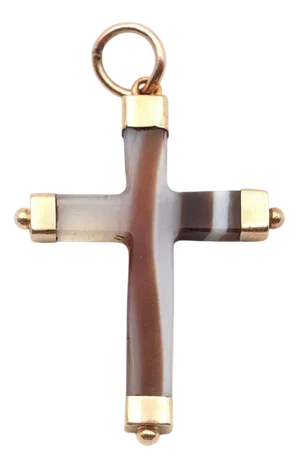 Victorian Agate Cross Pendant