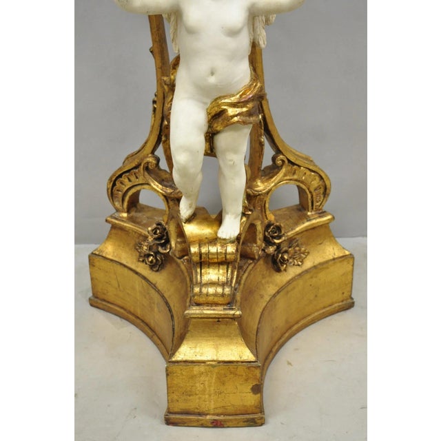 Vintage Italian Venetian Figural Cherub Putti Gold Gilt Resin Bookstand Lectern For Sale - Image 10 of 18