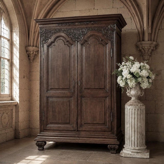 Grand 18th Century Country French Louis XIV Armoire was created for a spacious manoir, and is the perfect choice for large...