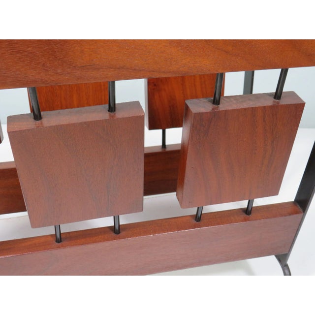 Mid-Century Modern Mid-Century Magazine Rack in Teak and Metal, Netherlands, 1970s For Sale - Image 3 of 10