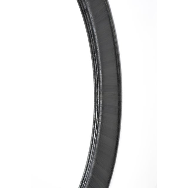 Contemporary Oval Mirror in Straw Marquetry - A Tribute to Jean Michael Frank For Sale - Image 3 of 6