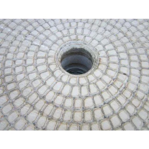 1980s Cast Aluminum Round Patio Table Cream Color For Sale - Image 12 of 13