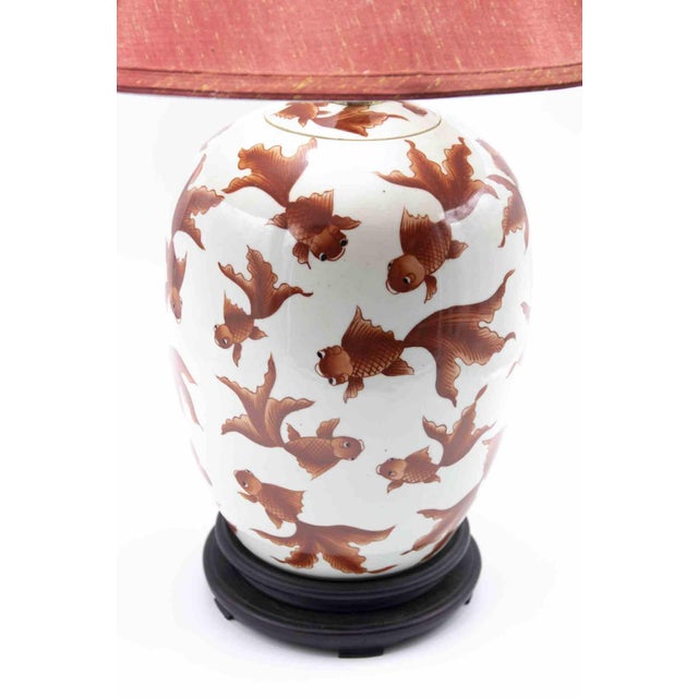 Red Fish Lamps, Half of 20th Century, Set of 2 For Sale - Image 3 of 7