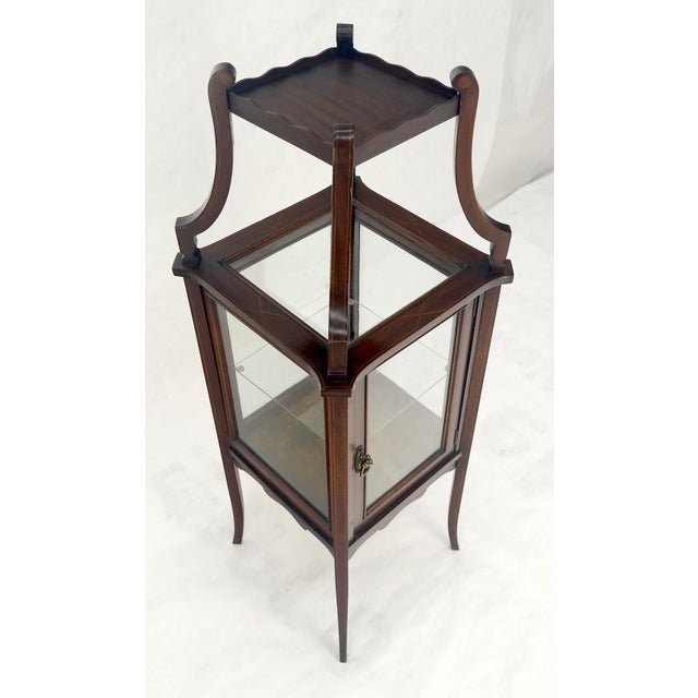 Victorian c1900s 360 Degree Center Vitrine Display Cabinet Showcase Clean! For Sale - Image 4 of 18