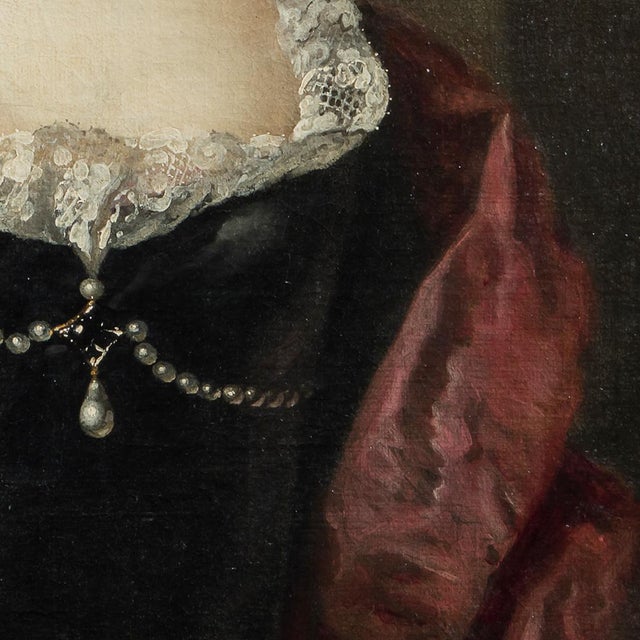 Frans Van Der Mijn, Portrait of a Gentlewoman, 1756, Oil on Canvas For Sale - Image 7 of 11