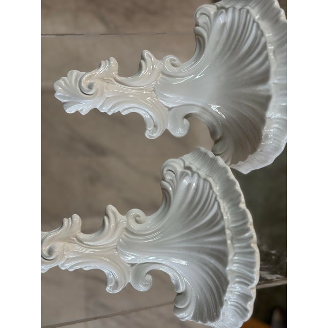 Vintage Italian Ceramic Wall Brackets, a Pair For Sale In Charleston - Image 6 of 7