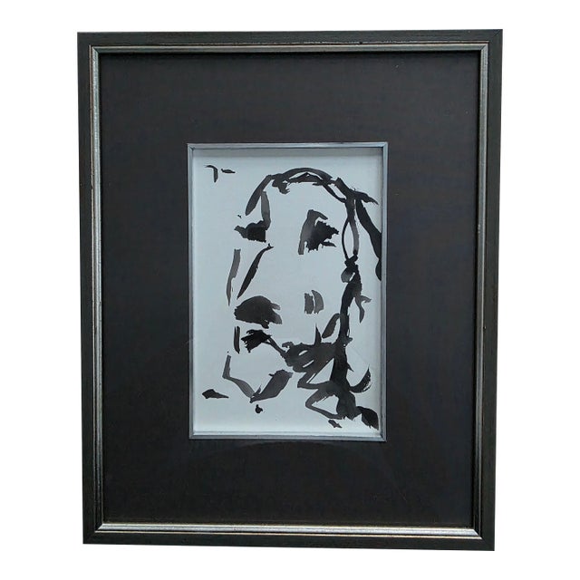 Framed Watercolor of a Basset Hound For Sale