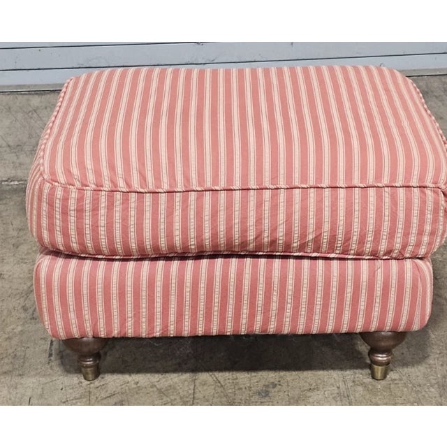 Late 20th Century Bloomingdale's Brownstone East Armchair and Matching Ottoman and Throw Pillows For Sale - Image 14 of 15