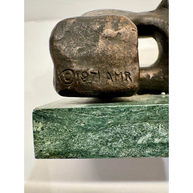 Henry Moore authorized 1970s abstract reclining figure sculpture. This sculptural form features fluid, pierced contours...