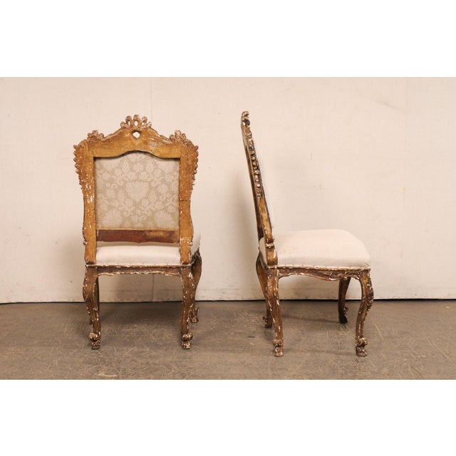 Wood 18th Century Italian Venetian Ornate Side Chairs - Set of 2 For Sale - Image 7 of 11
