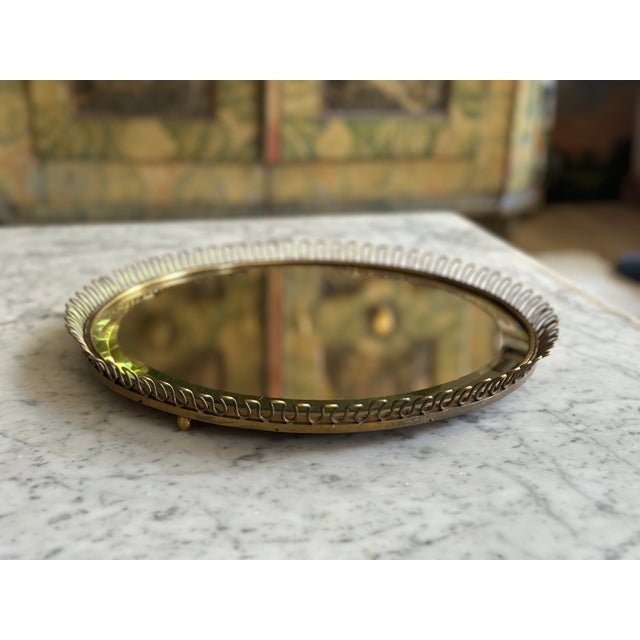 Vintage Brass Mirror with Ball Feet by Josef Frank for Svenskt Tenn, 1950s For Sale - Image 17 of 17