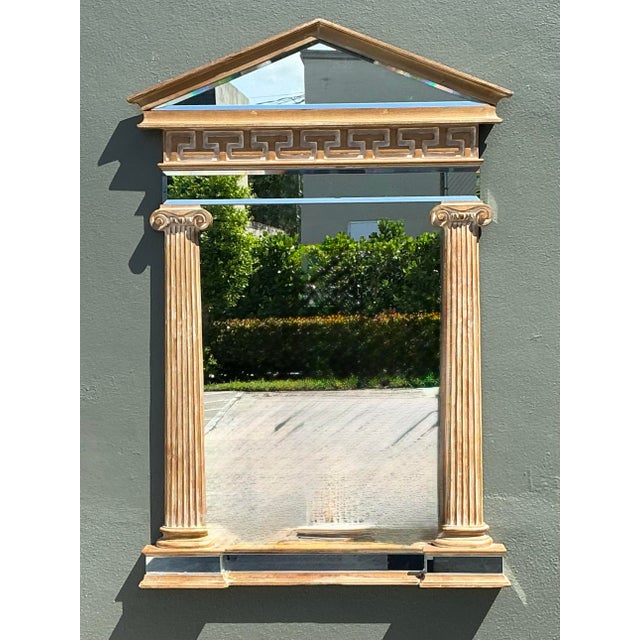 Vintage LaBarge Greek Key Pediment Mirror For Sale - Image 9 of 12