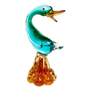 1960s Jico Jordan Imports Hand-Blown Murano Glass Duck Figurine For Sale
