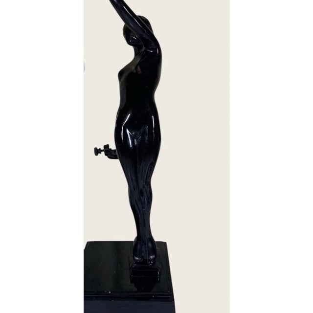 Glass 1980s Art Deco Frankart Nude Nymph With Consolidated Glass Moon Lamp by Sarsaparilla For Sale - Image 7 of 10