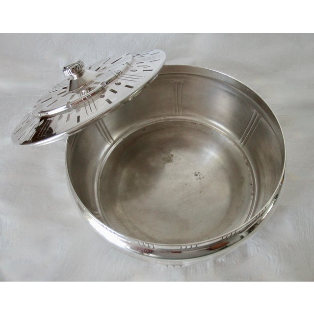 Vintage Art Deco Style, Bernard Rice's Son's Inc., Silver Plate Vegetable or Tureen Serving Bowl For Sale - Image 16 of 18