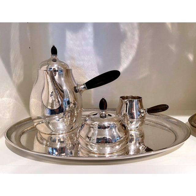 Danish Sterling Silver Coffee or Tea Set Georg Jensen For Sale - Image 11 of 18