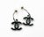 Contemporary Chanel Gunmetal CC Black Pop Up Hoop Piercing Earrings, A Pair For Sale - Image 3 of 5