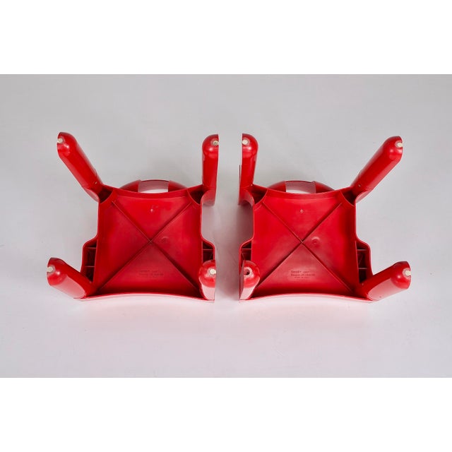 Red Vintage Red Universale Chairs by Joe Colombo for Kartell, 1979, Set of 2 For Sale - Image 8 of 13