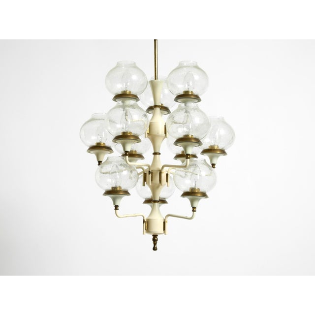 Hans-Agne Jakobsson Large Brass and Glass Tulip Hanging Lamp by Hans Agne Jakobsson, 1960s For Sale - Image 4 of 18