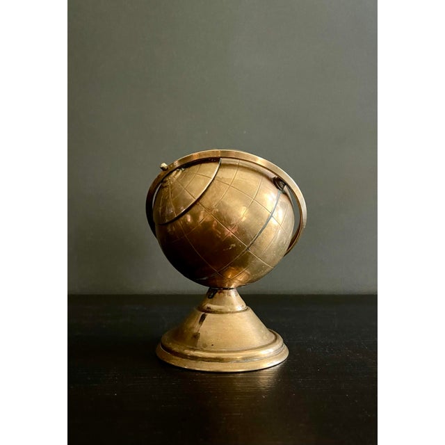 Mid 20th Century Mid-Century Brass Globe Desk Object For Sale - Image 5 of 12