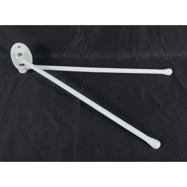 Mid-Century Modern European Mid Century Enamel Double Arm Towel Rack For Sale - Image 3 of 8