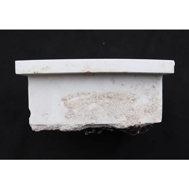 Mid 20th Century Vintage Recessed Square White Ceramic Tissue Holder For Sale - Image 5 of 6