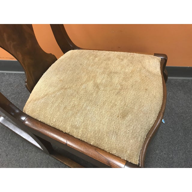 Small Victorian Wood With Beige Taupe Padding Armless Rocking Chair Chairish