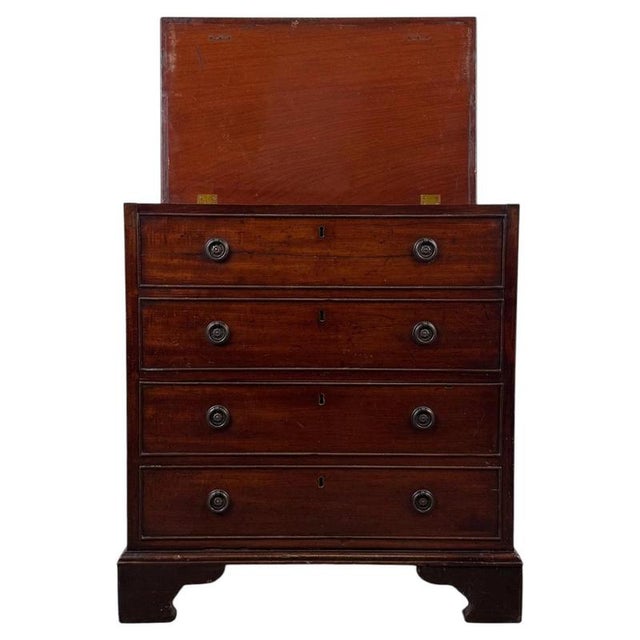 Wood 18th Century English Antique Georgian Storage Box with Trompe-L'œil Drawers For Sale - Image 7 of 12