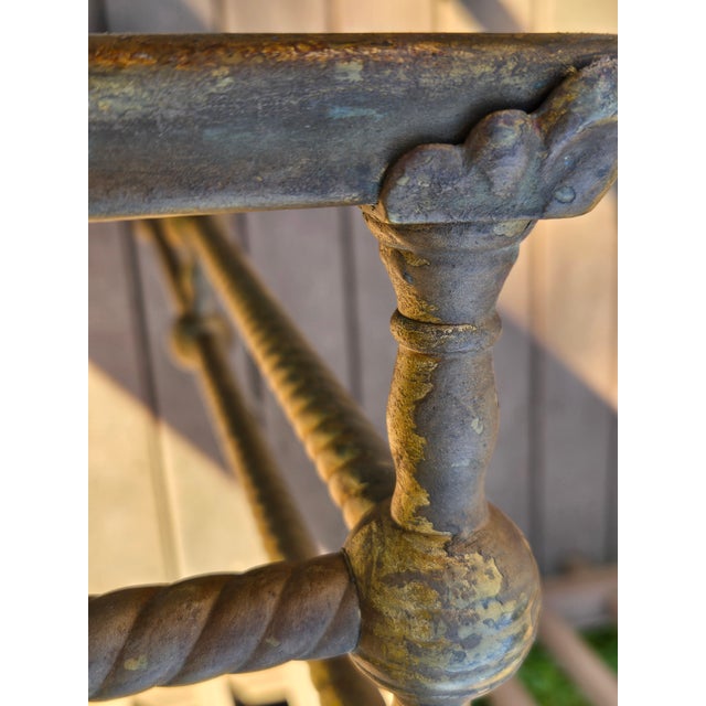 19th Century Victorian 42" Brass Fireplace Fender For Sale - Image 9 of 15
