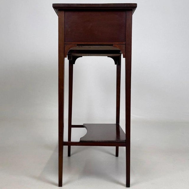 Antique English Edwardian Inlaid Mahogany Side Table, 1900s For Sale - Image 4 of 12