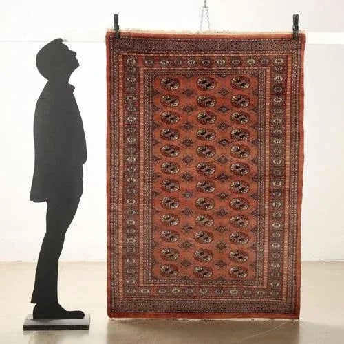 Bukhara rug in wool and cotton, fine knot, manual production. This piece is attributed to the mentioned designer/maker. It...