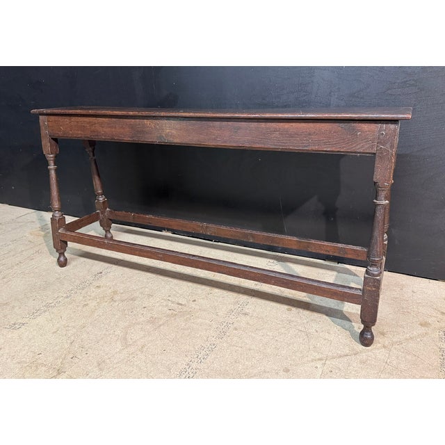 Long Georgian Oak Joint Stool, 1800 For Sale - Image 3 of 14